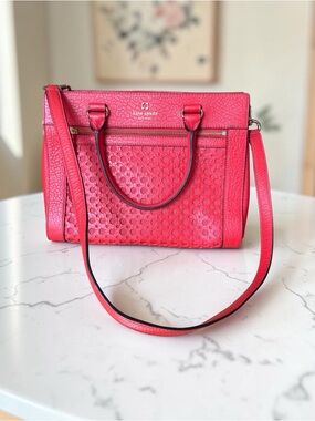 Kate Spade Perri Lane Romy Red Leather Satchel Crossbody